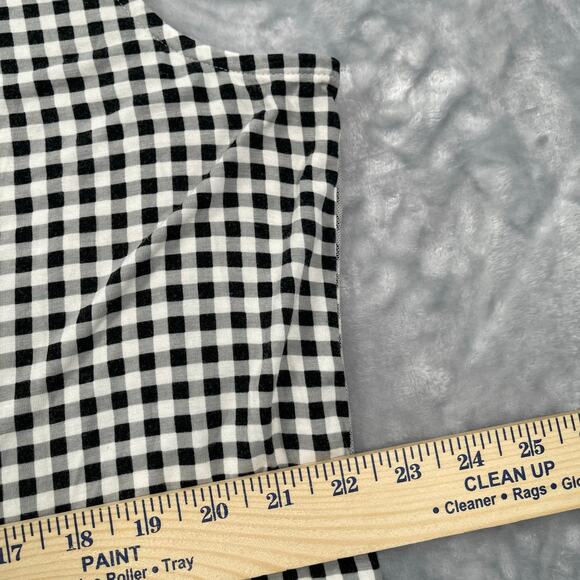 CJ Banks Tank Top Womens 1X Black White Gingham Mesh Embroidered Lace Overlay - Picture 9 of 16